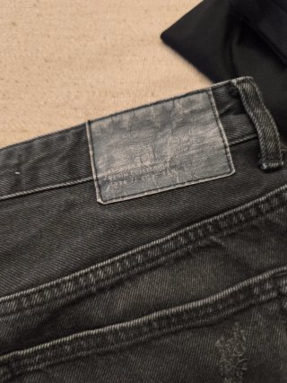 Pantalón corto vaquero hombre negro/gris