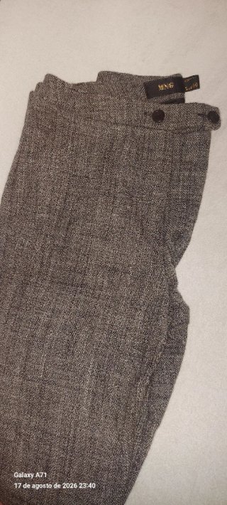 Pantalón Mango Mujer Gris Talla 34