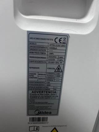 Aire Acondicionado Portátil Midea + tela sellado.