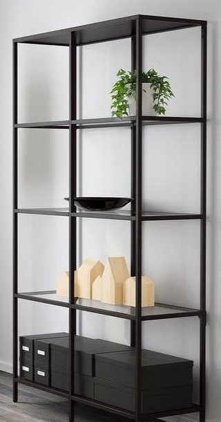 Estantería Ikea VITTSJÖ Negra/Transparente