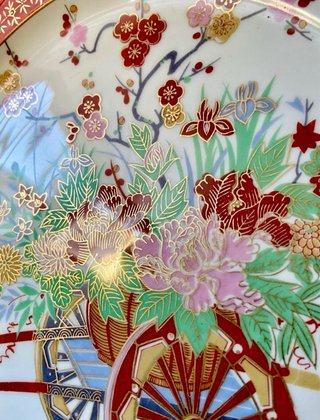 Pareja de platos de porcelana japonesa SAJI.