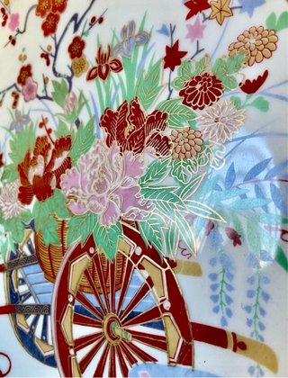 Pareja de platos de porcelana japonesa SAJI.