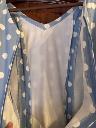 Traje Flamenca Niña Azul Lunares Blanco