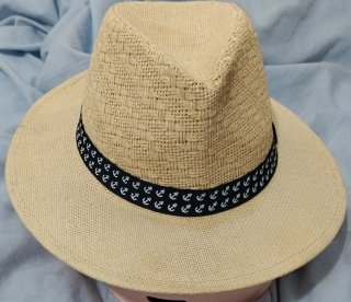 Sombrero de paja Panamá con anclas