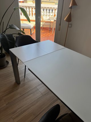 Mesa comedor extensible cristal templado