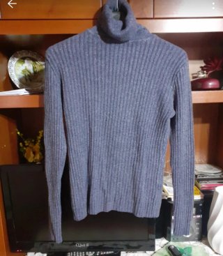 Maglione donna dolcevita grigio