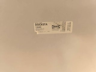 Mesa redonda IKEA DOCKSTA cristal y tapete