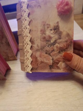 3 Cajas Decorativas Libro Gatos y Flores