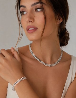 Conjunto Collar y Pulsera Plata