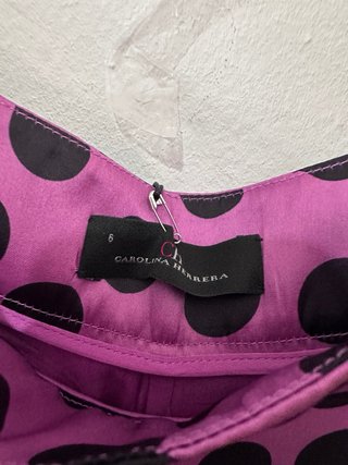 Pantalón Palazzo Carolina Herrera Lunares Morado