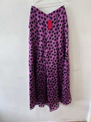 Pantalón Palazzo Carolina Herrera Lunares Morado