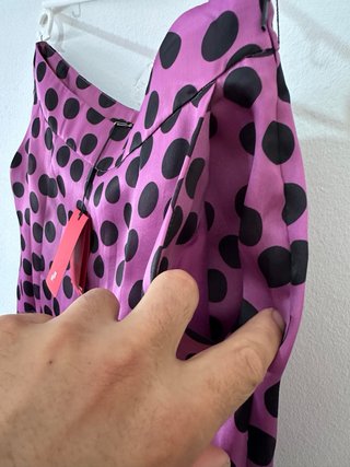 Pantalón Palazzo Carolina Herrera Lunares Morado