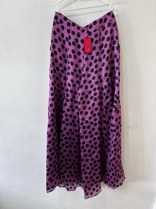 Pantalón Palazzo Carolina Herrera Lunares Morado