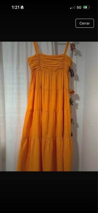 Vestido Zara Naranja Largo