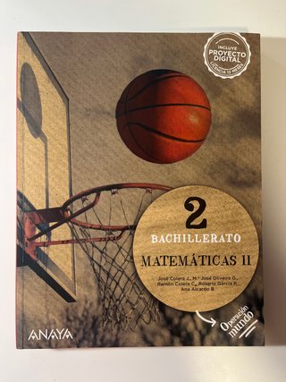 Libro de Matemáticas II, 2º de Bachillerato