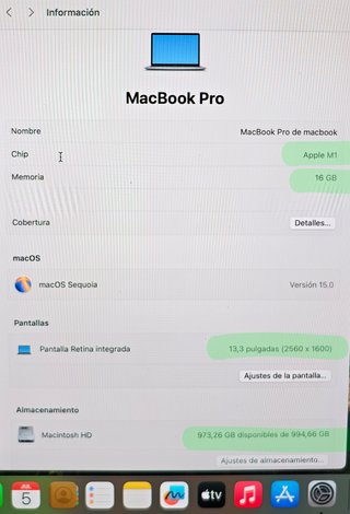 MacBook Pro 1TB Plata/Gris Espacial