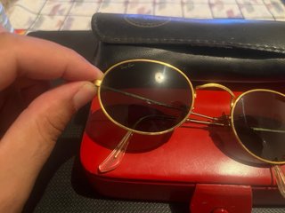 Gafas vintage Ray-Ban Gold, diseño ovalado en dora