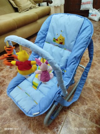 Hamaca para bebé azul con peluches