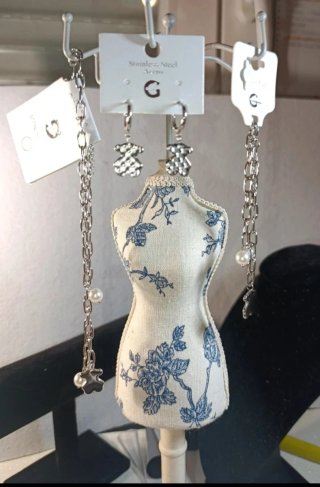 Conjunto Acero Plateado Diseño Ositos (3 pcs)