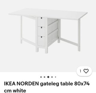 Mesa Ikea Norden dos alas abatibles blanca