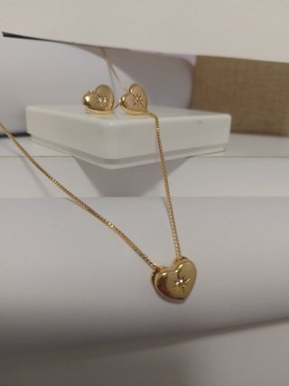 Conjunto Corazón Bañado en Oro 18k