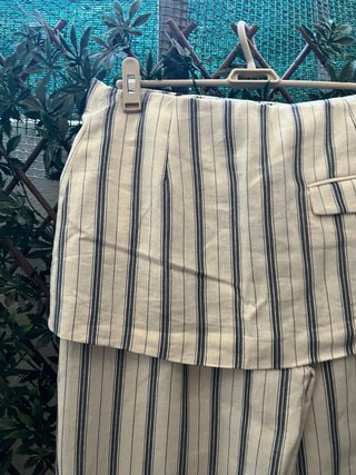 Pantalón falda rayas azul y blanco