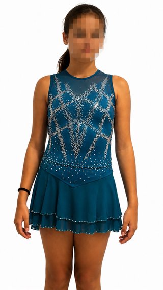 Maillot patinaje artístico con mucha pedreria
