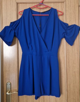 Mono corto Zara, azul eléctrico, Talla M.