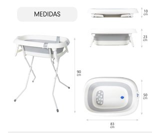 Bañera Plegable Compacta con Soporte Toral