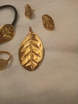 Conjunto Tous Hoja Laurel Baño Oro