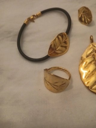 Conjunto Tous Hoja Laurel Baño Oro