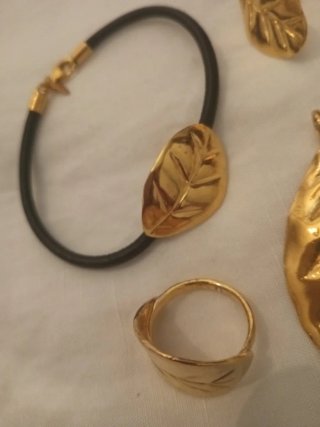 Conjunto Tous Hoja Laurel Baño Oro