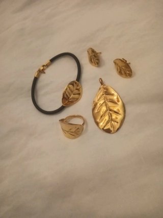 Conjunto Tous Hoja Laurel Baño Oro