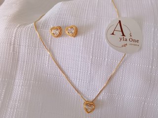 Set Bañado en Oro 18k Corazón