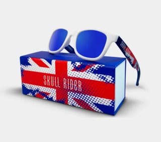 Gafas Skull Rider Blancas y Azules