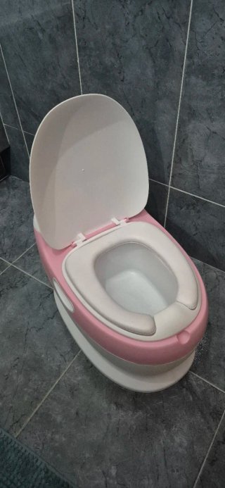 Orinal infantil rosa y blanco
