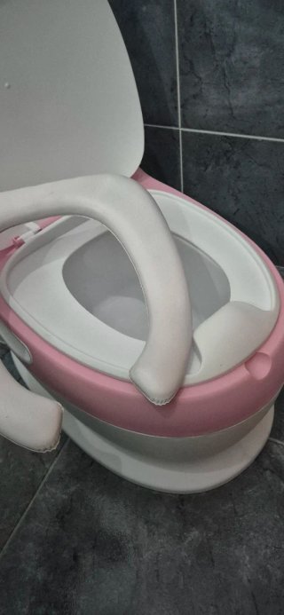 Orinal infantil rosa y blanco