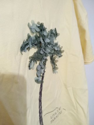 T-shirt Mango gialla con palma taglia XS