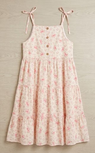 Vestido floral tirantes botones