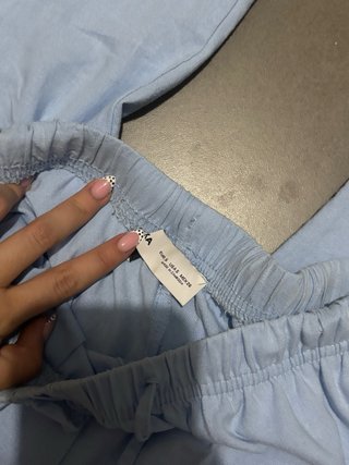 Pantalón de lino azul