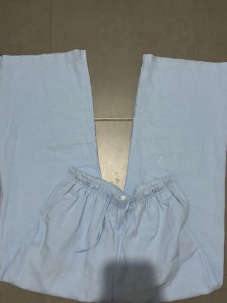 Pantalón de lino azul