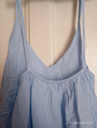 Túnica azul de algodón talla única
