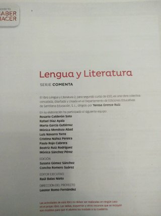 Lengua y literatura, 2 ESO