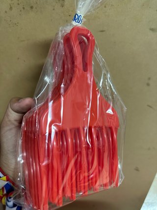 Pack 6 Peines Dientes Anchos Pelo Rizado Rojo