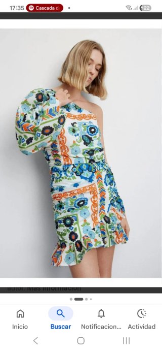 Vestido estampado multicolor una manga