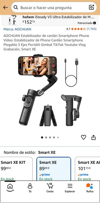 Estabilizador Gimbal Auchan Smart XE