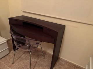 Escritorio extensible madera con cajones y silla