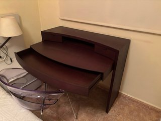 Escritorio extensible madera con cajones y silla