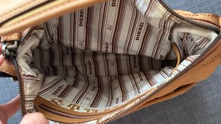 Borsa vintage Diesel marrone e gialla