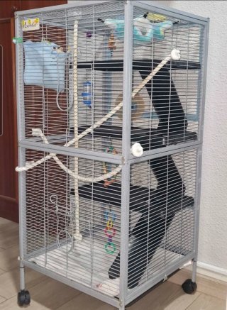 Jaula para mascotas PawHut gris